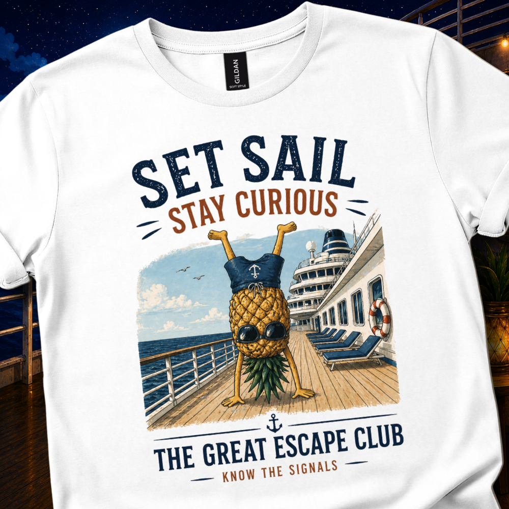 Hank the Pineapple | Set Sail Stay Curious Unisex T-Shirt