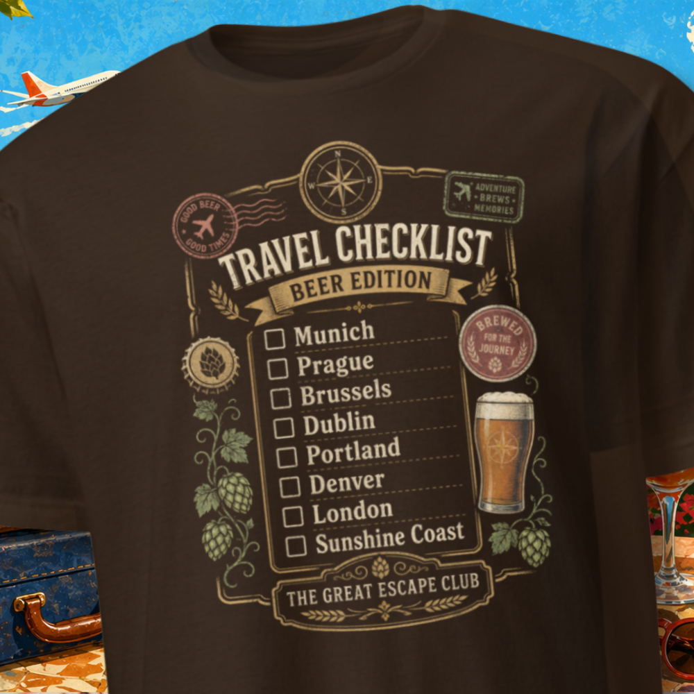Travel Checklist - Beer Edition Unisex T-Shirt