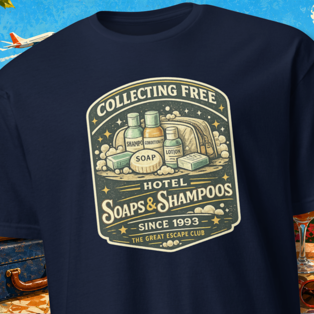 Collecting Free Hotel Soaps & Shampoos Since 1993 Unisex T-shirt