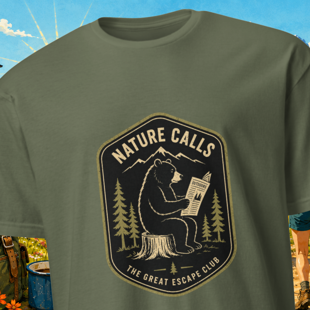Nature Calls Bear Outdoor unisex T-Shirt