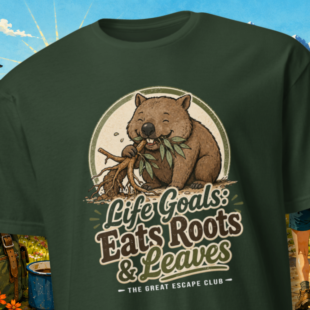 Life Goals: Eats Roots & Leaves Wombat unisex T-shirt
