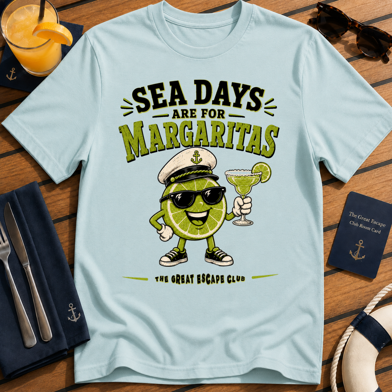 Sea Days Are for Margaritas T-Shirt — Fun Nautical Vacation Shirt
