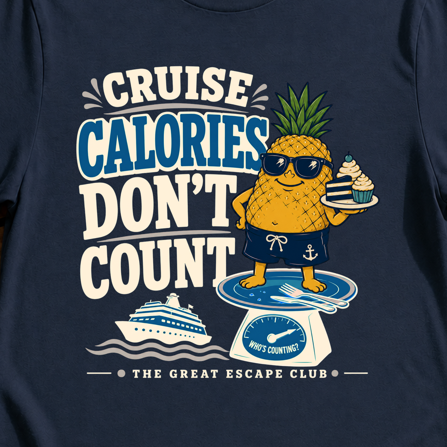 Cruise Calories Don’t Count T-Shirt, Funny Cruise Buffet Holiday Tee