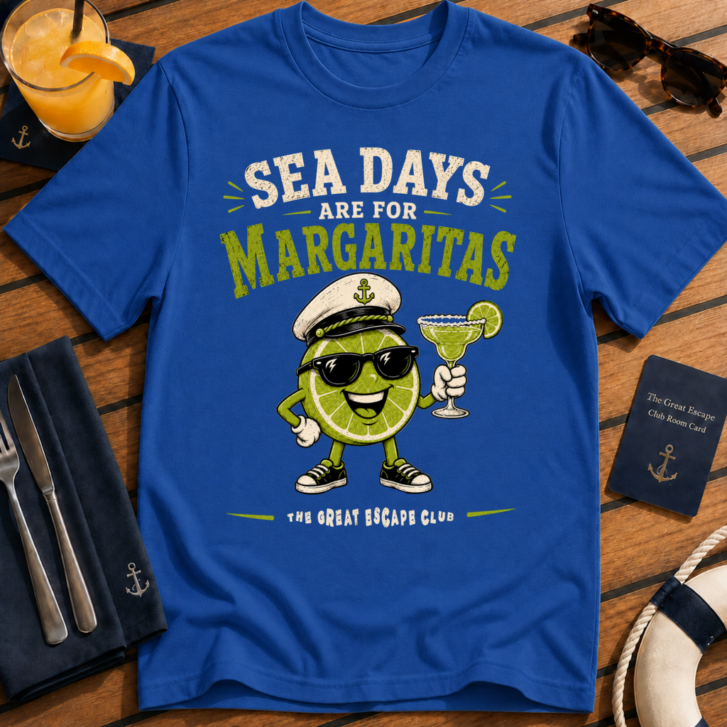 Sea Days Are for Margaritas T-Shirt — Fun Nautical Vacation Shirt