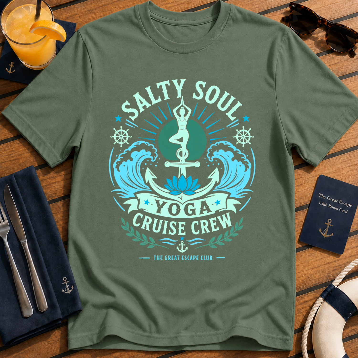salty-soul-yoga-cruise-crew-unisex-t-shirt-military-green