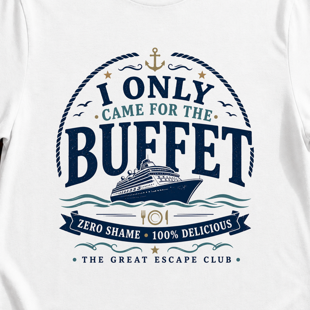 I Only Came For The Buffet T-Shirt - Funny Seafood / Cruise Vacation Tee