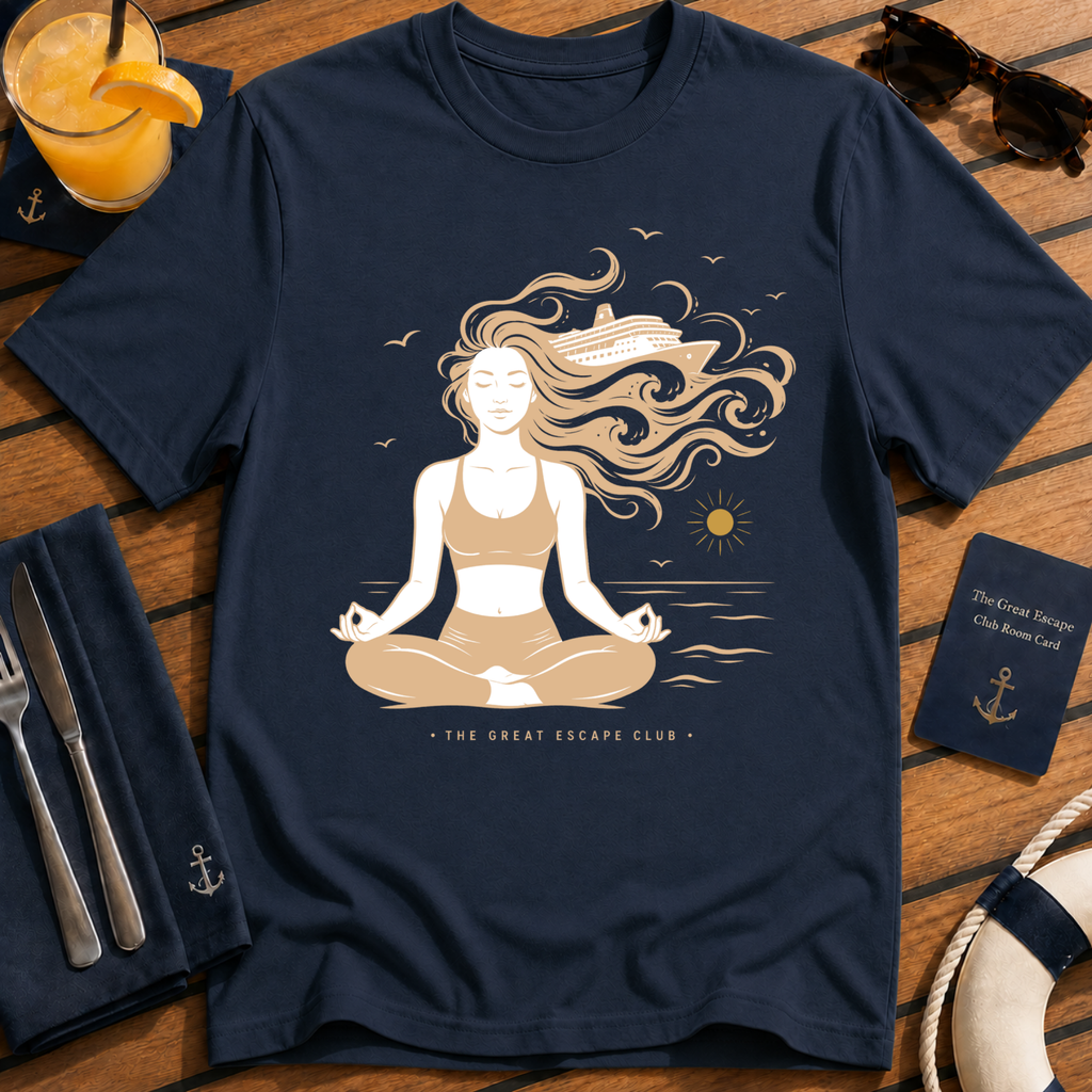 Already Mentally At Sea funny cruise t-shirt design on Navy shirt