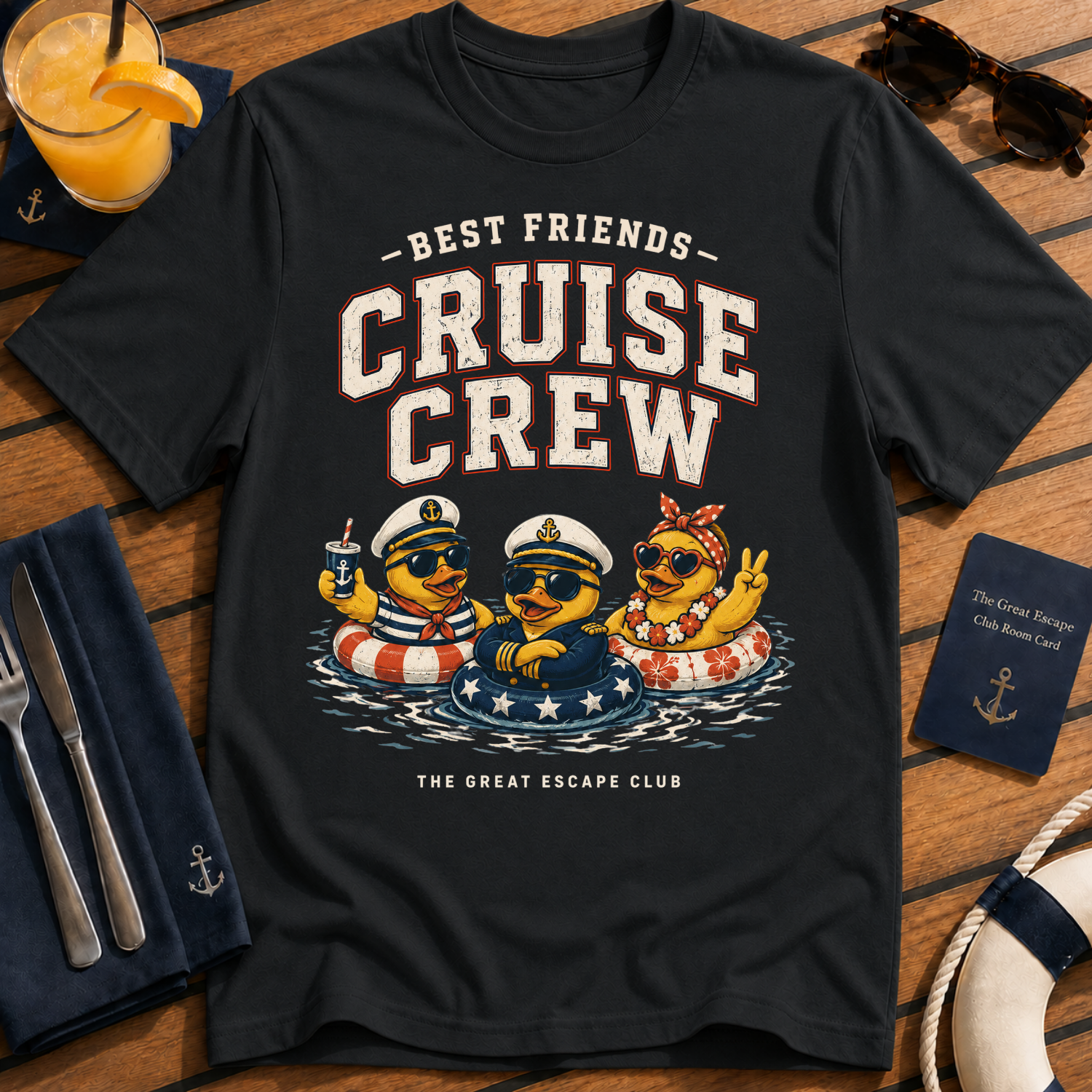 Best Friends Cruise Crew matching best friends cruise t-shirt design on Black shirt