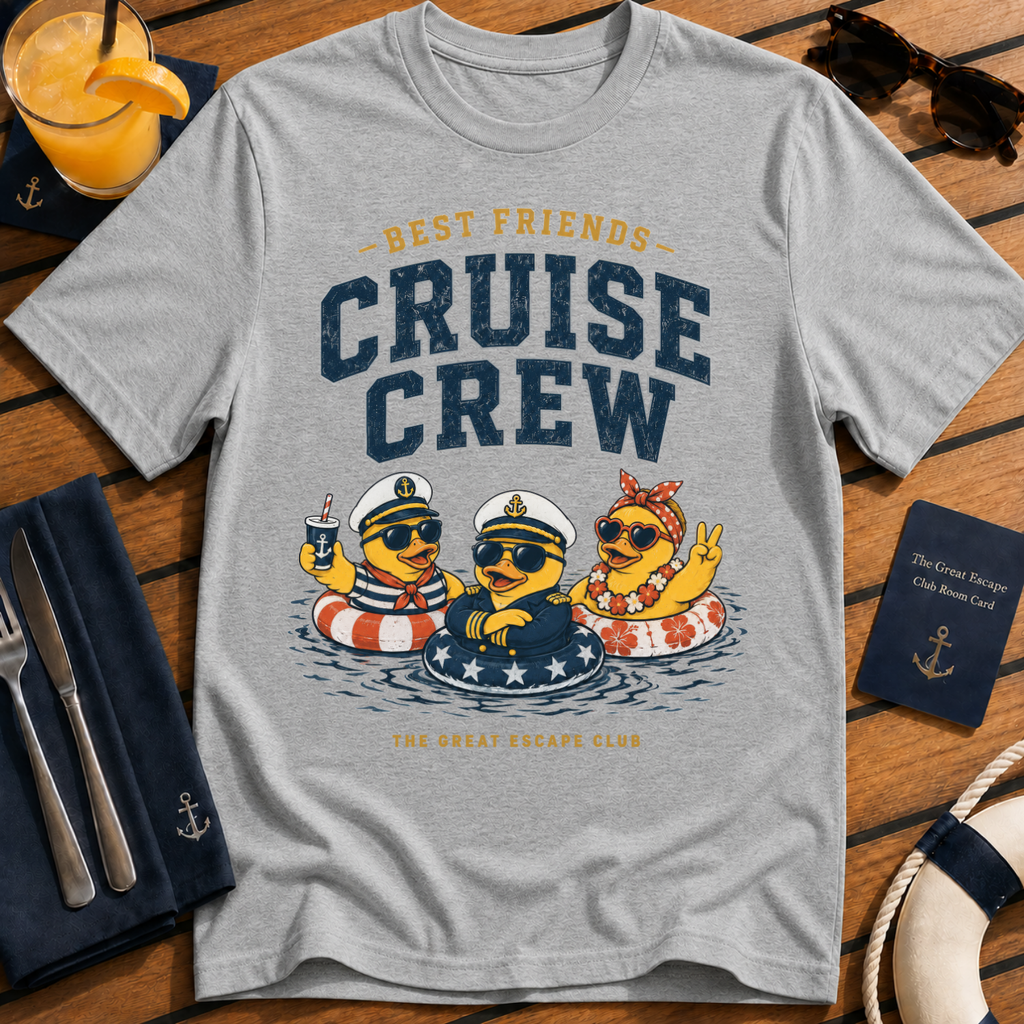Best Friends Cruise Crew matching best friends cruise t-shirt design on Sport Grey shirt