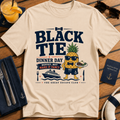 Black Tie Day funny cruise formal night t-shirt design on Natural shirt