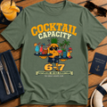 Cocktail Capacity 6-7 funny cruise drinking t-shirt design on Military Green shirt