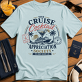Cruise Cocktail Appreciation Society cruise cocktail t-shirt design on Light Blue shirt