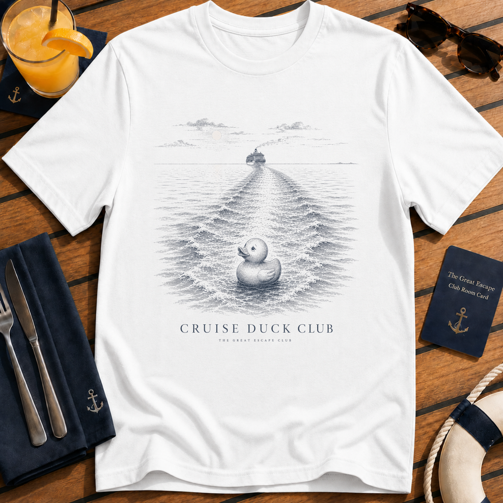Cruise Duck Club cruise duck t-shirt design on White shirt