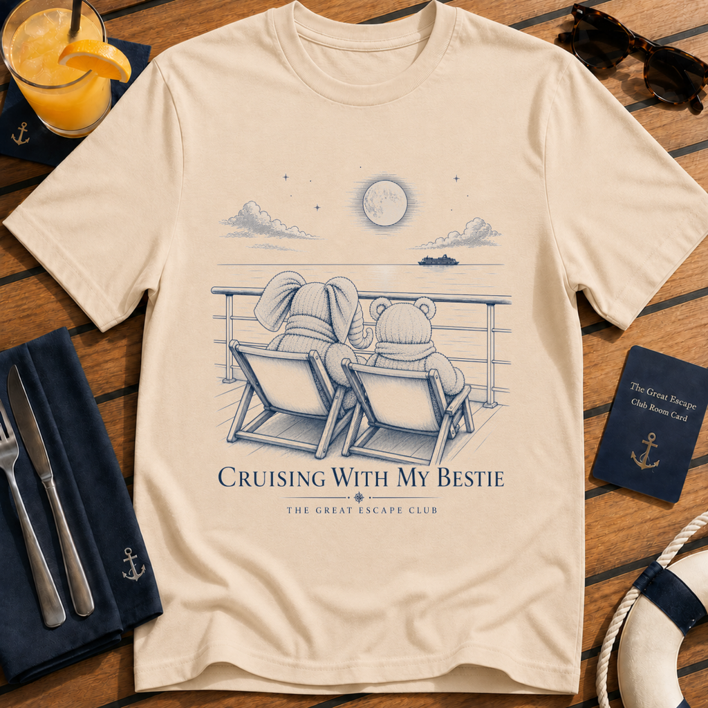 Cruising With My Bestie matching best friend cruise t-shirt design on Natural shirt