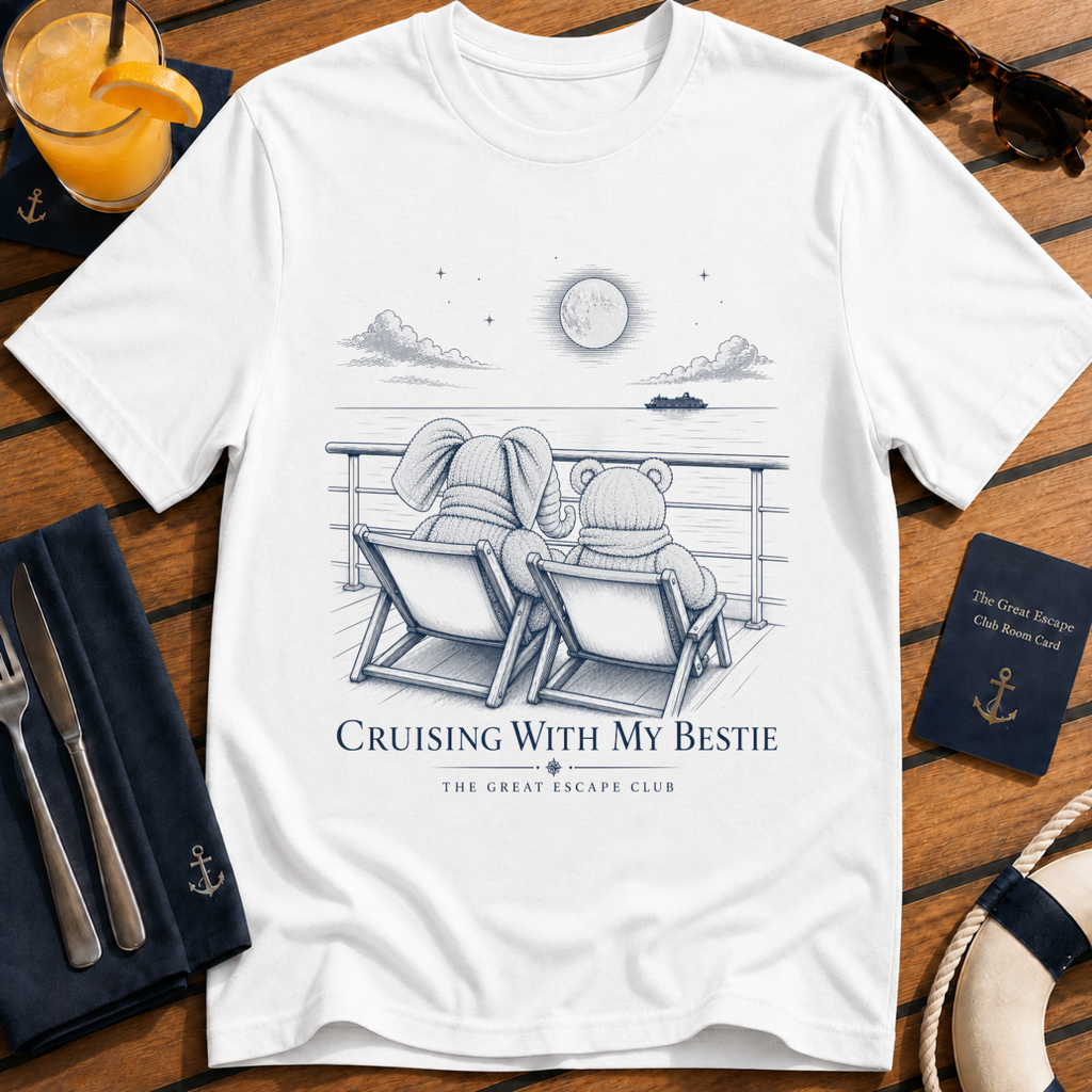 Cruising With My Bestie matching best friend cruise t-shirt design on White shirt