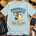 Emotionally Supported By Piña Coladas funny cruise cocktail t-shirt design on Light Blue shirt