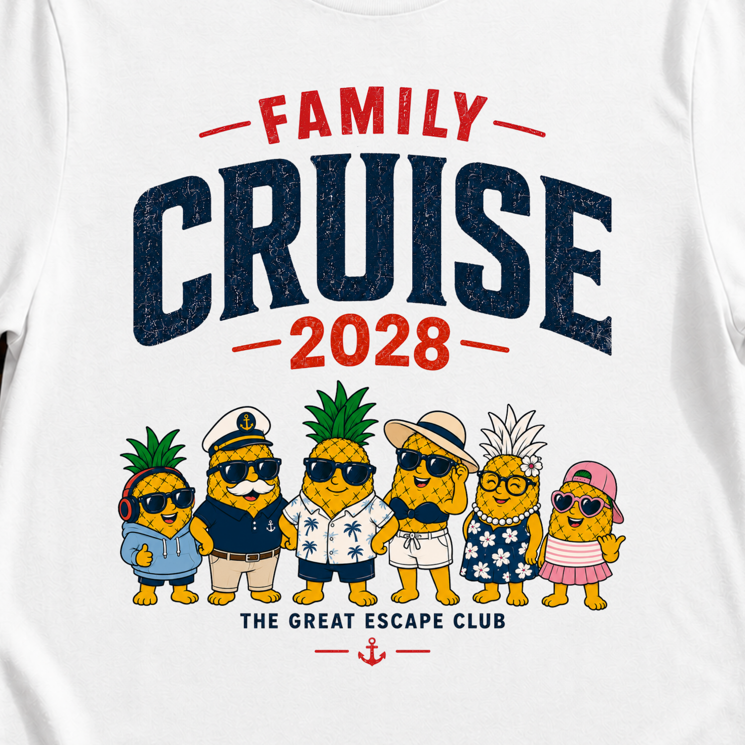Family Cruise 2028 matching family cruise t-shirt design on White shirt