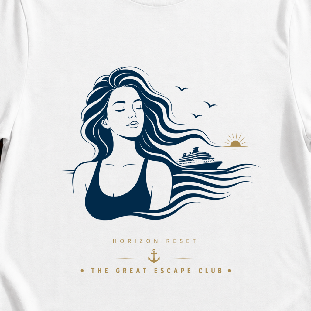 Horizon Reset calm cruise t-shirt design on White shirt