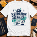 Hydration Package Activated funny cruise drinking white t-shirt for drink package lovers by The Great Escape Club