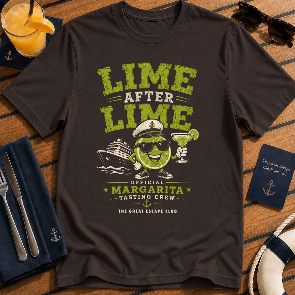 Funny cruise margarita dark chocolate t-shirt for tequila lovers, sea days and tasting crews. Perfect for cruise vacations, matching groups and holiday cocktails.