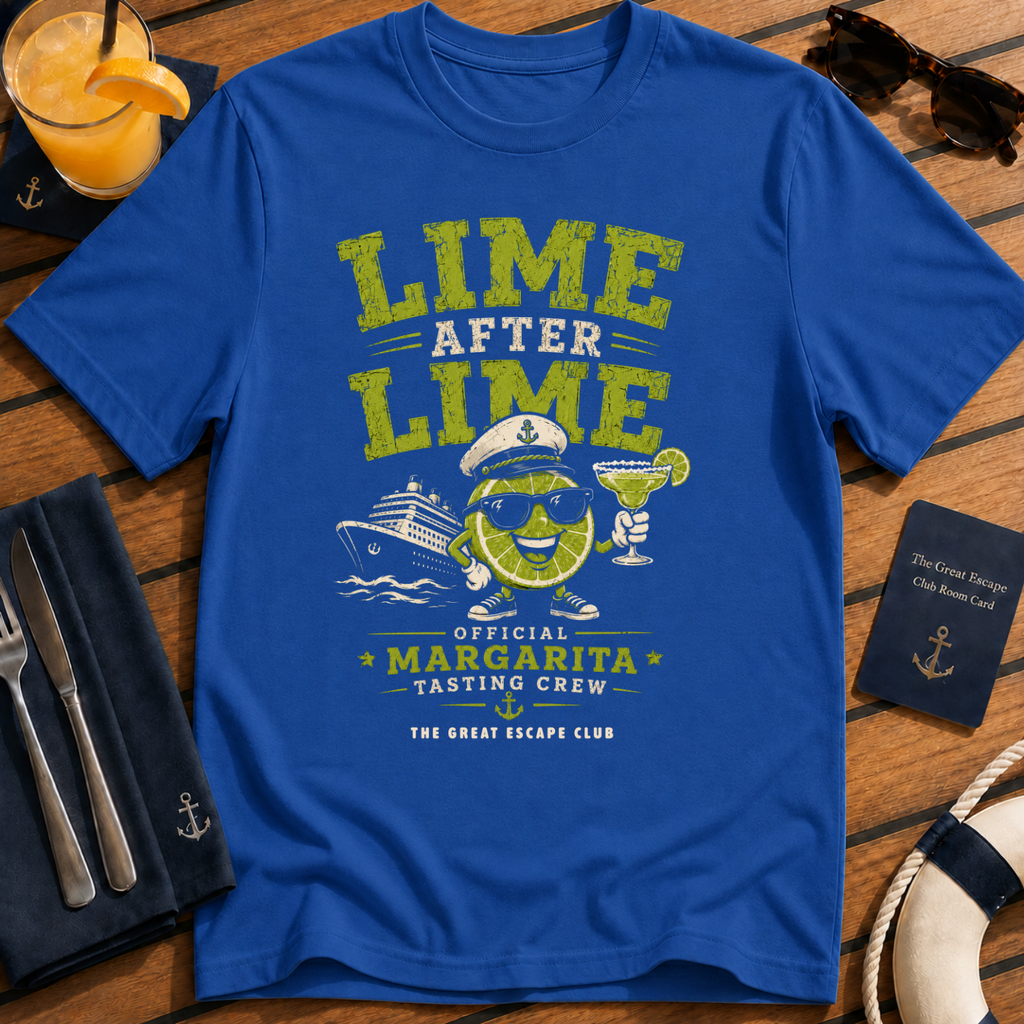 Funny cruise margarita royal blue t-shirt for tequila lovers, sea days and tasting crews. Perfect for cruise vacations, matching groups and holiday cocktails.