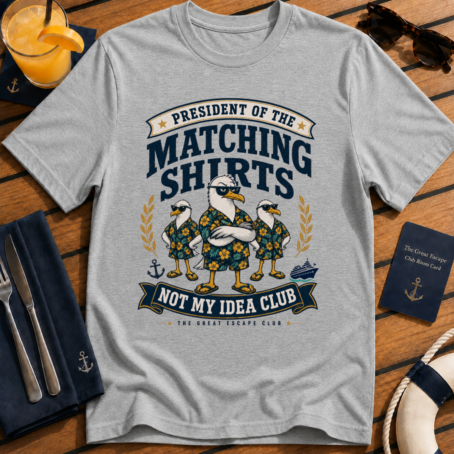 Matching Shirts Were Not My Idea Club matching cruise shirt design on Sport Grey shirt