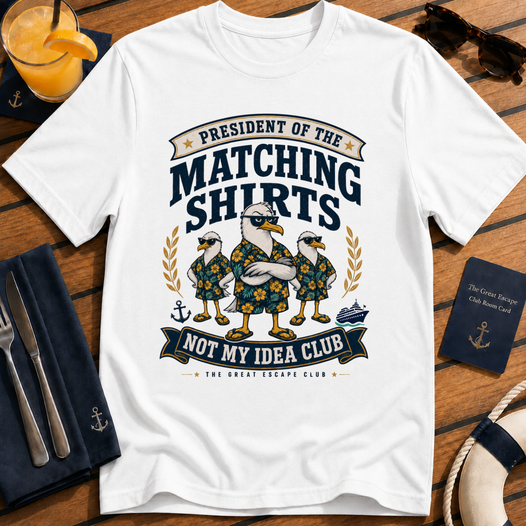 Matching Shirts Were Not My Idea Club matching cruise shirt design on White shirt