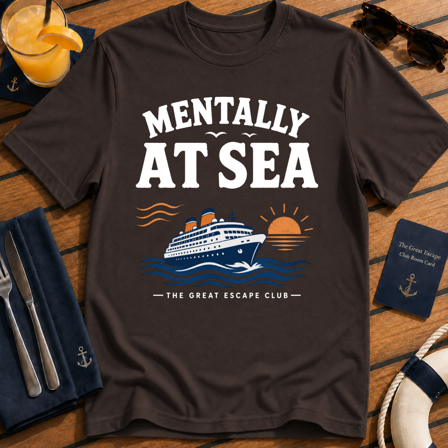 Funny dark chocolate cruise t-shirt for ocean lovers, sea days and repeat cruisers. Perfect for cruise vacations, matching groups, travel fans and holiday mode.