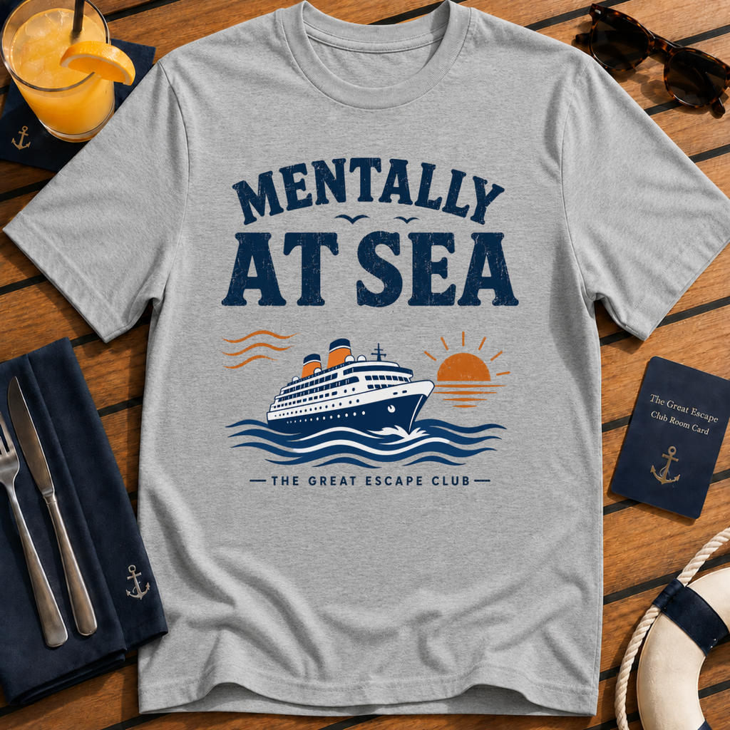 Funny sports grey cruise t-shirt for ocean lovers, sea days and repeat cruisers. Perfect for cruise vacations, matching groups, travel fans and holiday mode.