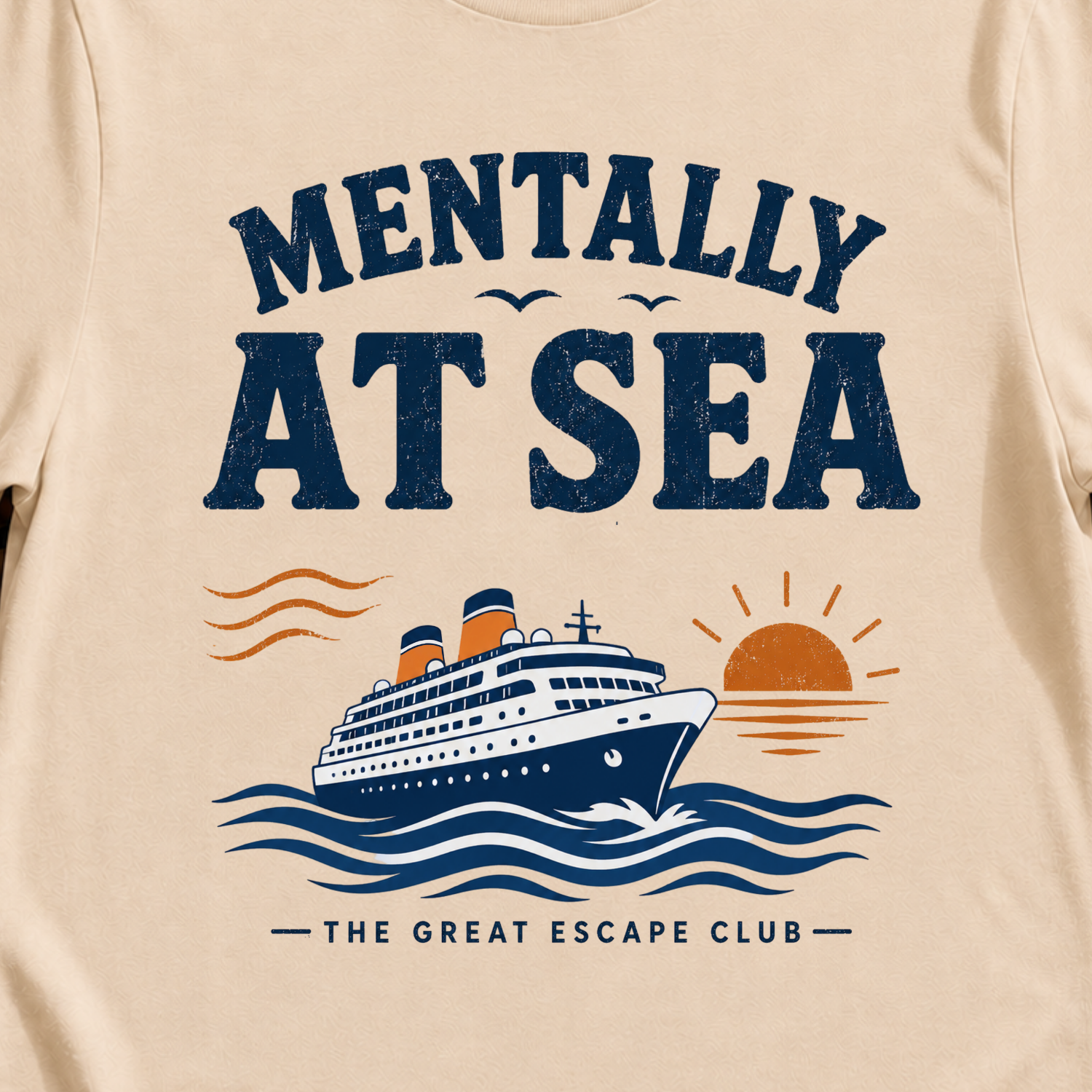 Funny natural tan cruise t-shirt for ocean lovers, sea days and repeat cruisers. Perfect for cruise vacations, matching groups, travel fans and holiday mode.