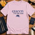 Queen of the Seas elegant cruise queen t-shirt design on Light Pink shirt