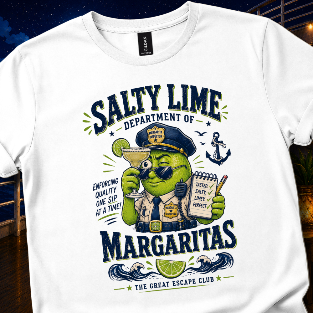 Salty Lime Dept of Margaritas T-Shirt Retro Nautical Cocktail Tee