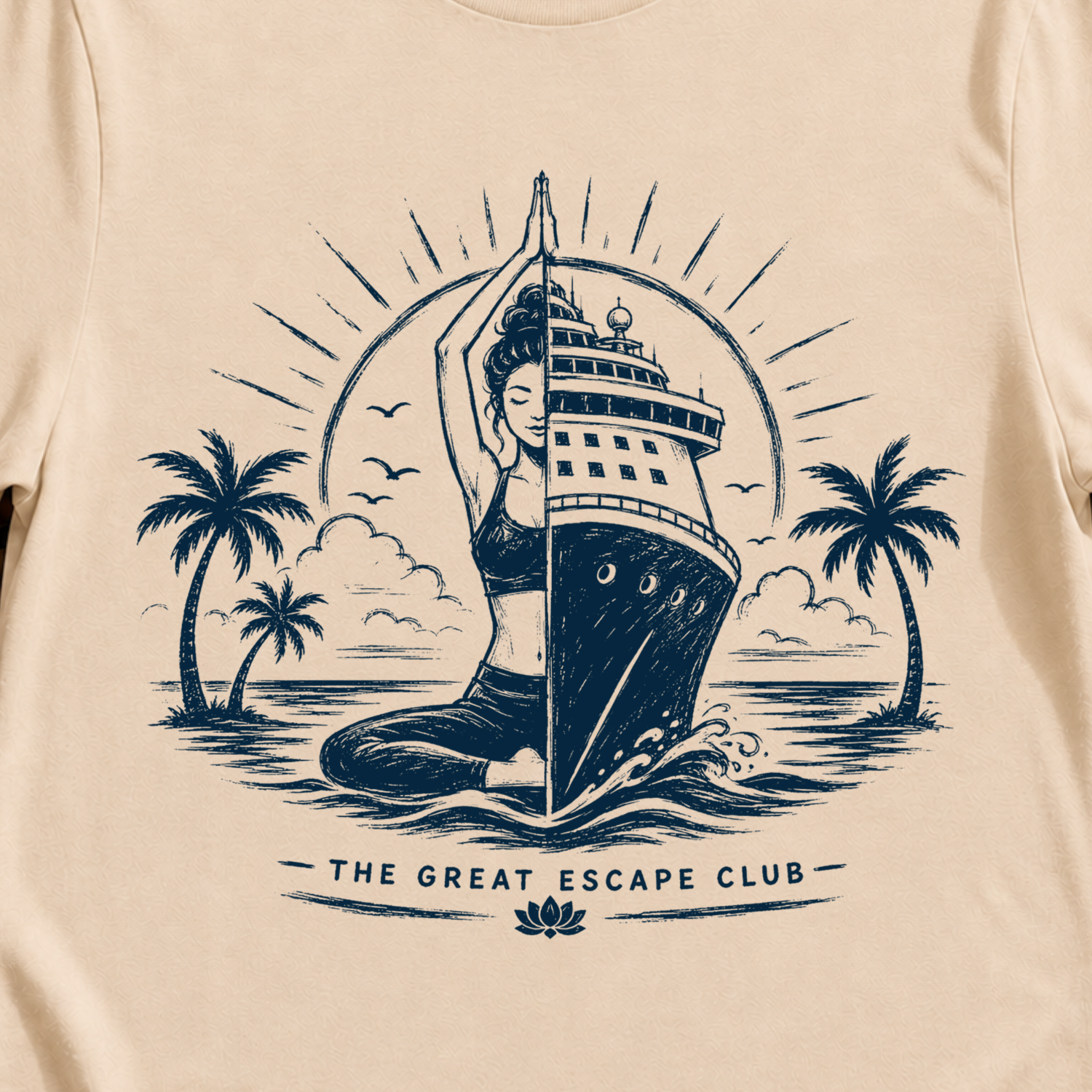 The Ocean Heals Everything relaxed cruise t-shirt design on Natural shirt