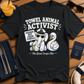 Towel Animal Activist funny towel animal cruise t-shirt design on Black shirt