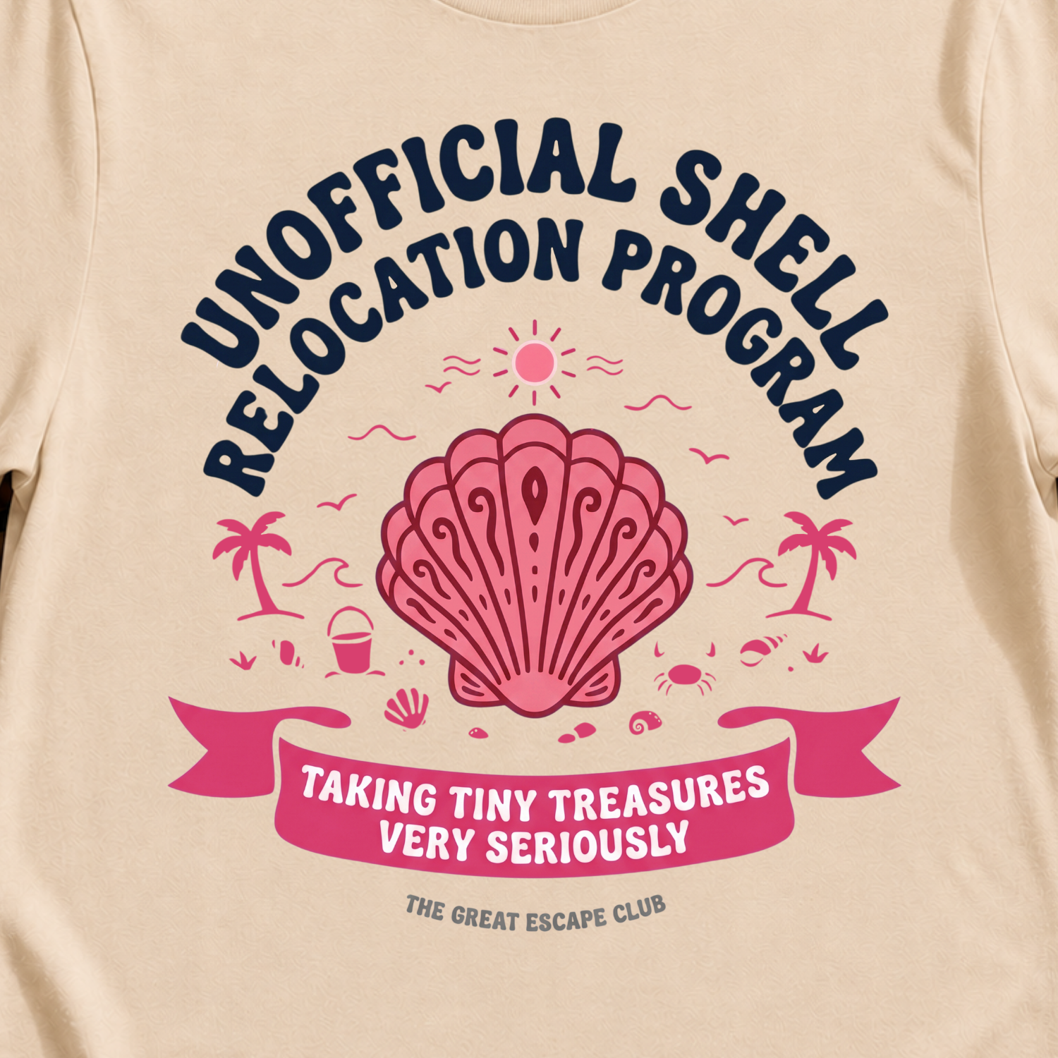 Unofficial Shell Relocation Program beachcombing cruise t-shirt design on Natural shirt